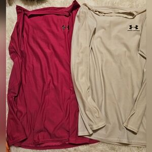 Under Armour Pink and Beige Long Sleeve Tops